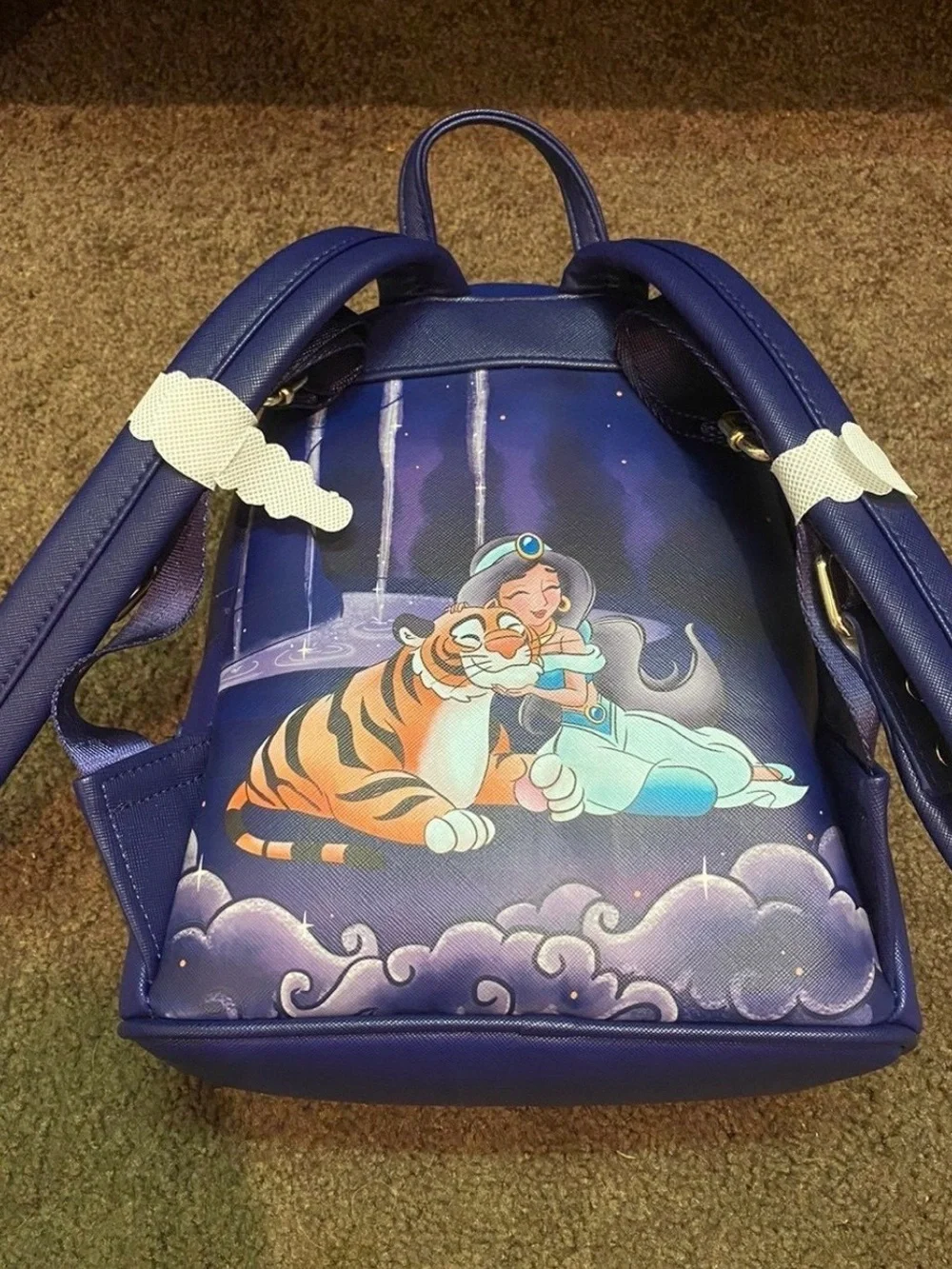 Aladdin-Inspired Purple Mini Backpack with Gold Lamp